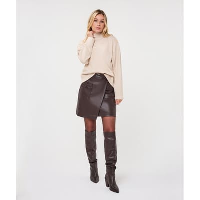 EsQualo Trui Sweater Melange Lurex F26 02513 170 Biscuit Dames Maat - S