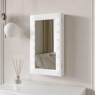 Sieradenkast met Spiegel - Sieraden organizer - Kamer decoratie - Met LED verlichting - 63 x 36 x 9.2 cm