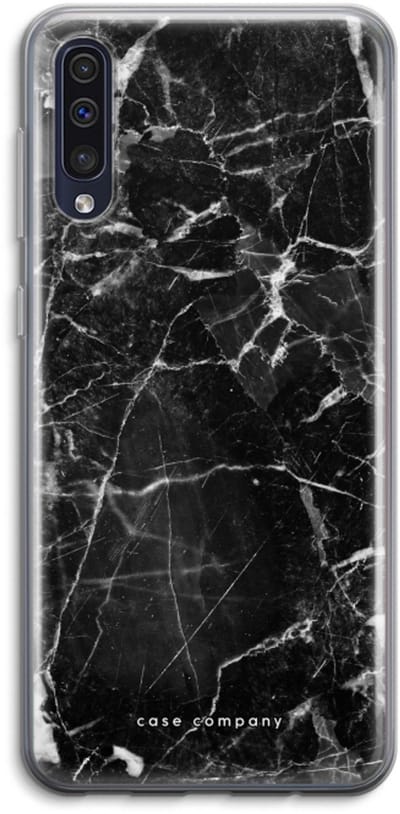 Case Company® - Hoesje geschikt voor Samsung Galaxy A50 hoesje - Zwart Marmer - Soft Cover Telefoonhoesje - Bescherming aan alle Kanten en Schermrand
