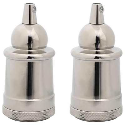 vidaXL Lamphouders 2 st nikkel satijn E27