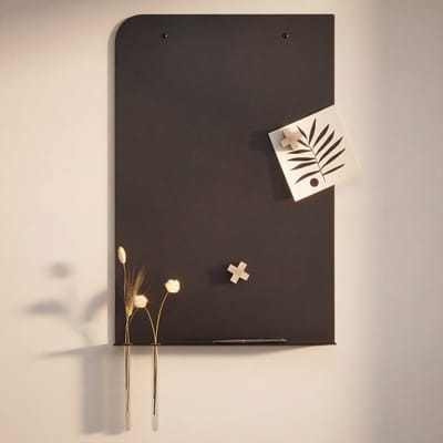 Indusigns magneetbord rechthoekig - Zwart staal - 50x33x8 cm - Industrieel & modern design