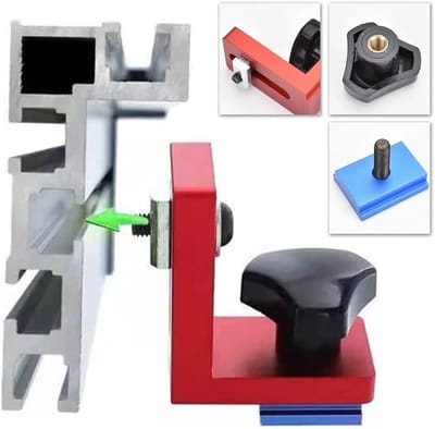 Dailygoods- Geleiderailstop 2 Stuks - T-Rail Geleiderailstop - Verstekrailstop - Houtbewerking - Aluminiumlegering - Slijtvast en Corrosiebestendig - Railstop
