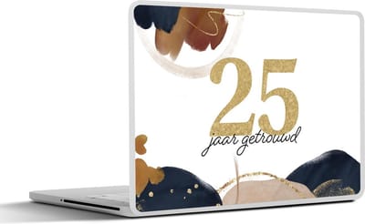 Laptop sticker - 17.3 inch - Quotes - Spreuken - 25 jaar getrouwd- Goud - Trouwen - 40x30cm - Laptopstickers - Laptop skin - Cover
