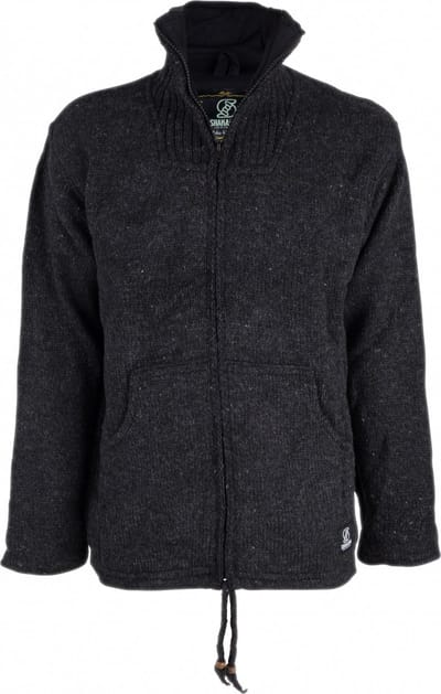 Gebreid Wollen Heren/Uni Vest van Schapenwol met Katoenen Voering en hoge kraag - SHAKALOHA - M Flyer Collar L