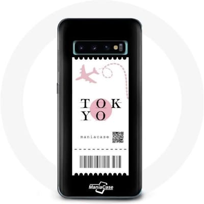 Coque - Samsung - Galaxy S10 - Billet d'avion Tokyo Japon - Rigide - Protection synthétique