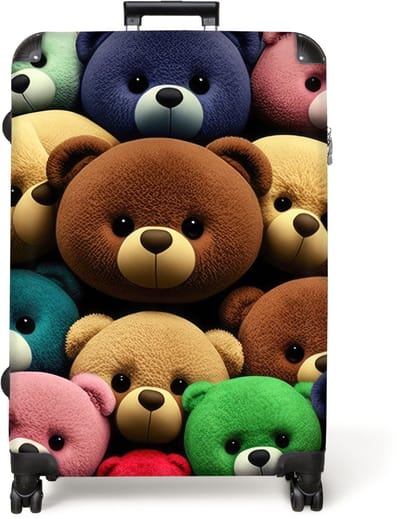 NoBoringSuitcases.com® - Koffer groot - Reiskoffer lichtgewicht - Knuffelbeer - Teddy - Design - Kids - Rolkoffer met 4 wielen - Grote trolley XL - 98 liter bagage