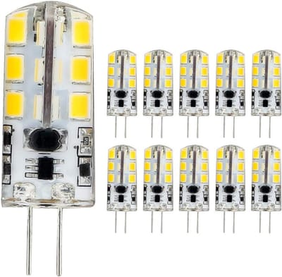 10x G4 LED Lamp 3.5W 12V Dimbaar?, Warm Wit, 24 SMD LED's, 360 Graden Straling