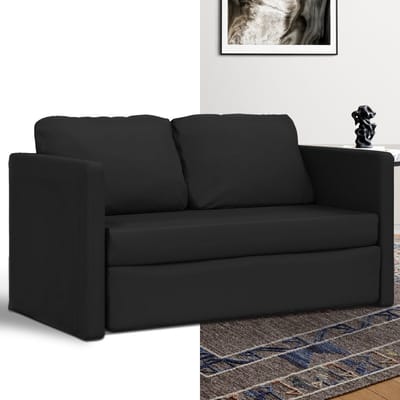 Slaapbank - Uitklapbaar - Slaapstoel - Logeerbed - Zetelbed - Slaapfauteuil - Vouwbed - 2 persoons - Zeer comfortabel - Zwart