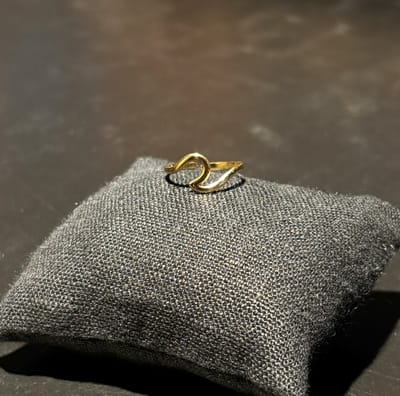 Goudkleurige No-Fade Waterproof Beach Wave Ring - Verstelbaar - 316L RVS