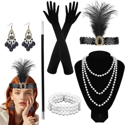 Stijlvolle 1920s Accessoires voor Dames, Perfect voor Great Gatsby Feest, Halloween en Carnaval