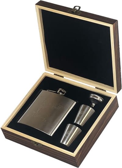Heupfles Sportvissen - Luxe Set - RVS - Gegraveerd - Selbraehouse Scotland