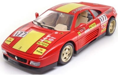 Ferrari 348tb Evoluzione 1991 (rood) (30 cm) 1/18 Bburago - Modelauto - Schaalmodel - Model auto - Miniatuurauto