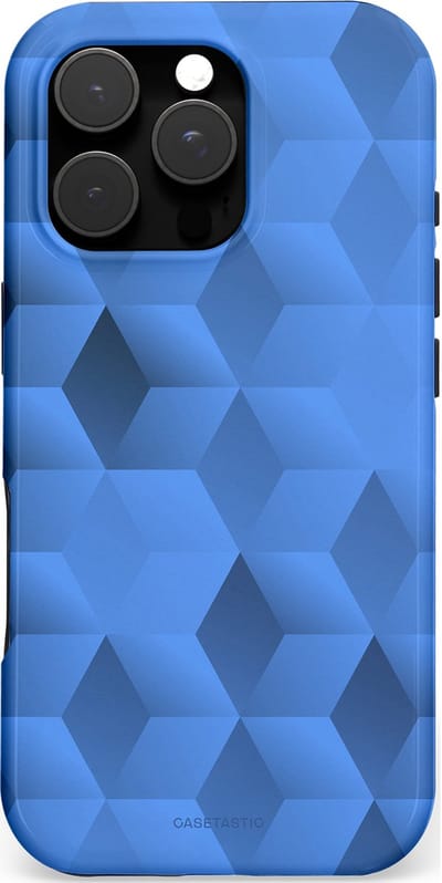 Casetastic hoesje geschikt voor Apple iPhone 16 Pro - MagSafe - Dubbellaagse bescherming - Hexaflow - Fashion Case - Lavendel Donkerblauw