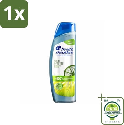 1 x Head & Shoulders - Anti-Roos Shampoo - Pure Intense - Oil Control - 250 ml - Anti-Roos Shampoo - Vette Hoofdhuid - Rozenolie - Haarverzorging - Schoon Haar