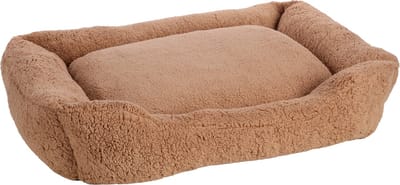 Hondenmand orthopedisch – hondenkussen – hondenbed – Flamingo Felpa Rechthoekig – mokka – 100x80x25 cm – pluche mand met memory foam & afneembare hoes – antislip bodem – wasbaar op 30°C