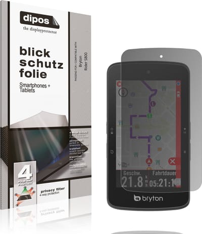 dipos – Matte Privacy Screenprotector geschikt voor Bryton Rider S800 | Anti-Spy Beschermfolie
