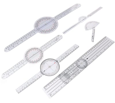 Dailygoods- Goniometer Duurzaam - Fysiotherapie - Medisch - 6 Stuks - Lichtgewicht - Hoogwaardig PVC Materiaal - Meetinstrument