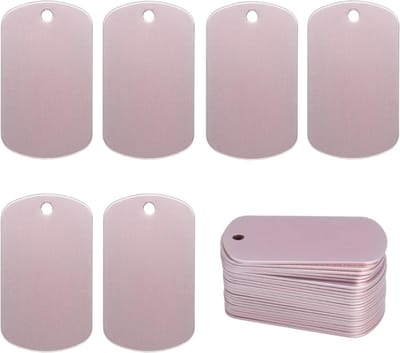 Gravure Tags Aluminium voor Hondenpenningen - Blanco Stansen - 25 Stuks Roze