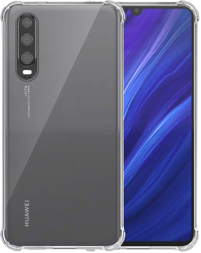 Smartphonica Telefoonhoesje Geschikt voor Huawei P30 Transparant Schokbestendig - Shockproof TPU SIliconen Backcover Case met Stootrand Doorzichtig