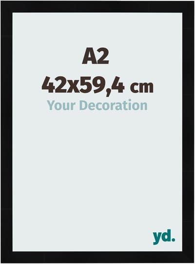 Your Decoration - Fotolijst A2 42x59,4 cm - MDF - Zwart Hoogglans - Pisa
