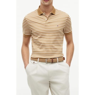 Tommy Hilfiger Liquid Cotton Regular Sahara/ivory Petal Größe: S | Poloshirts Outlet | Herren