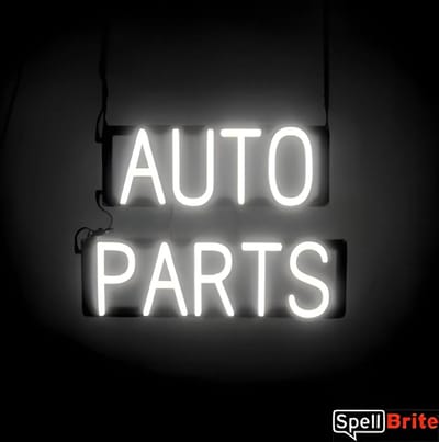 AUTO PARTS - Lichtreclame Neon LED bord verlicht | SpellBrite | 53 x 38 cm | 6 Dimstanden - 8 Lichtanimaties | Reclamebord neon verlichting