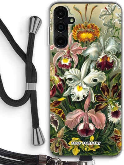 Case Company® - Hoesje met koord geschikt voor Samsung Galaxy A14 hoesje met Koord - Haeckel Orchidae - Telefoonhoesje met Zwart Koord - Bescherming aan alle Kanten en Over de Schermrand