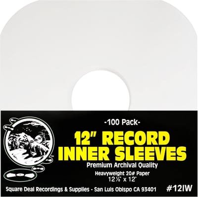 100x 12 Inch Vinyl Plaat Binnenhoezen - Zwaargewicht Zuurvrij Archiefkwaliteit Papier