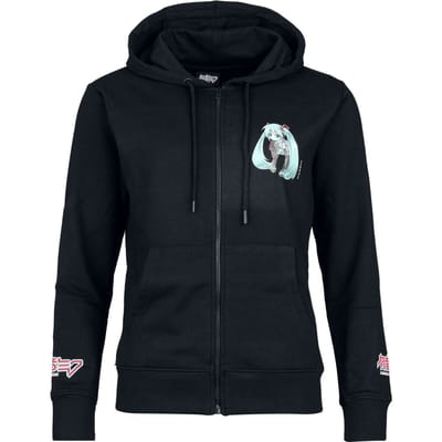 Hatsune Miku - Anime Vest met capuchon - M tot XXL - voor Vrouwen - zwart