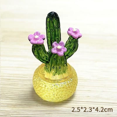 Creatieve Simulatie Cactus Plant Decoratie Transparante Sappige Auto Computer Decoratie Sieraden Decoratieve Ambachten Huisaccessoires
