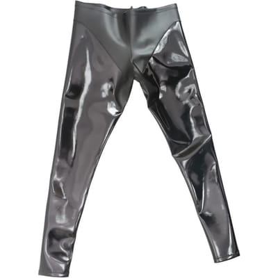 Pantalons Élastiques Pu Homme Mode Latex Double Face Pantalon Skinny Homme Legging Danse Scène Amincissant Jambes Serrées Pantalon Jean Pu S gray