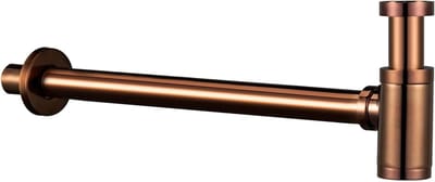 Ronde Sifon - Afvoeronderdeel - Badkamer Installatie - Afneembare Bodem - 110x330mm - Roségoud Glanzend