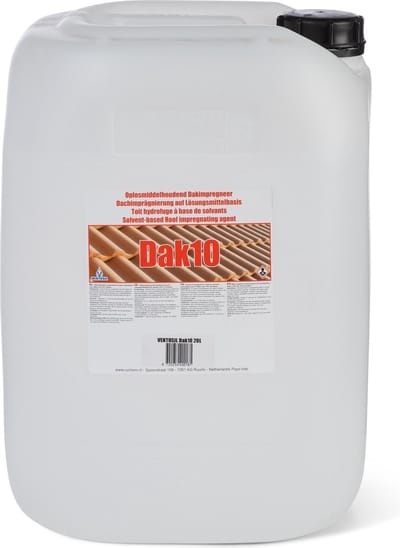 Ventosil - Dak10 - 20 liter Dak Impregneermiddel - Voor betonnen dakpannen, singels en leien - Hydrofuge - Dakpannen impregneren