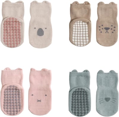 Kleurige antislip sokken voor kinderen en baby's, ideaal voor peuters en kleuters, comfortabel en veilig