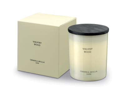 Cereria Mollà 1899 Geurkaars 230 gr 50 u Velvet Wood katoenen lont sojawas ideaal cadeau