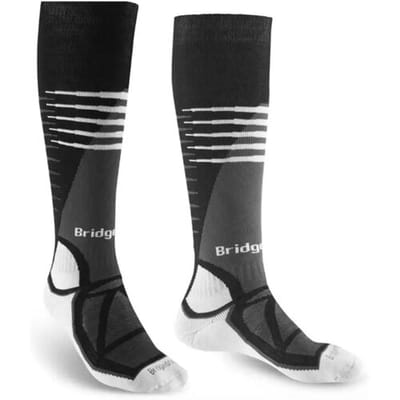 Bridgedale Midweight Merino Endurance Lange Skisokken Heren (Maat - L, Kleur - Black/White)