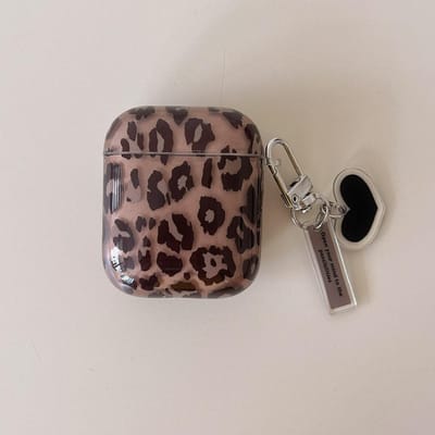 mode luxe transparant luipaardprint patroon zwart hartvormige hanger voor airpods 4 3 1 pro 2 zachte siliconen beschermhoes for AirPods Pro 3