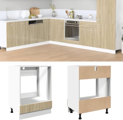 Ovenkast Keuken - Opbergkast Keuken - Oven Plaatsen - Verstelbare Voeten - 60x46x815 cm - Sonoma Eiken