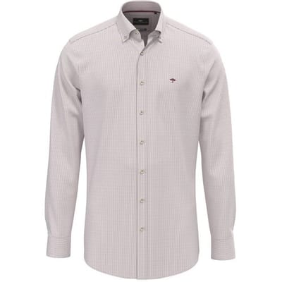 Fynch-Hatton Overhemd Fine Oxford Stripe Button-Down Berry / male