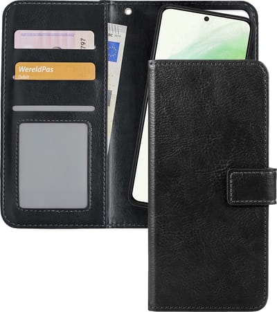 Hoesje - 2 in 1 - Geschikt voor Samsung Galaxy S21 Ultra - Met Uitneembare Hard Cover - Bookcase - Wallet Case - Met Pasjeshouder - Book Case - Uitneembaar - Pashouder - Kunstleer - Telefoonhoesjes - Zwart