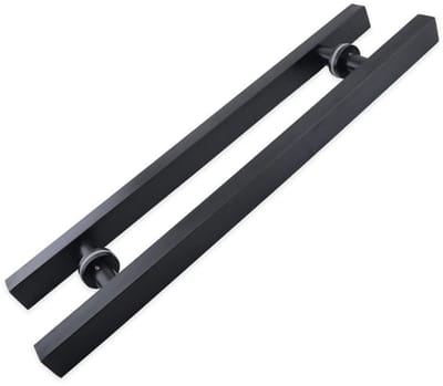 Dailygoods- Deurklink Matte Zwart - Roestvrij Staal - Moderne Stijl - Doucheglazen Schuifdeur - Eenvoudige Installatie - 2 Stuks Pakkingen - Deurgreep