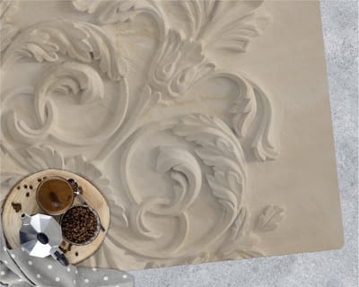 Coloray Vloerbeschermer - Bladeren in het zand Vloerbeschermer Bureaustoel - 100x70 cm - Grijs Bureaustoelmat - Vloerbeschermer Vinyl - PVC Vloerbeschermer - Rechthoekige Mat - Deel Thema
