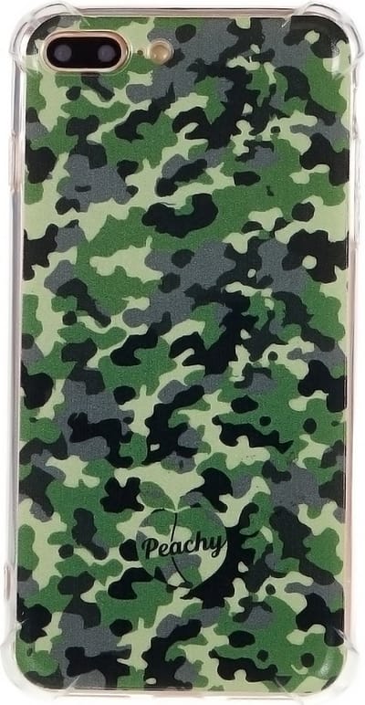 Peachy Leger Camouflage Survivor TPU hoesje geschikt voor iPhone 7 Plus en 8 Plus - Army Groen