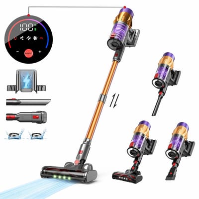 Novari Draadloze stofzuiger - Vacuüm cleaner - Zonder zak - Snoerloze Steelstofzuiger - Meerder opzetstukken - 550 W - 45 min