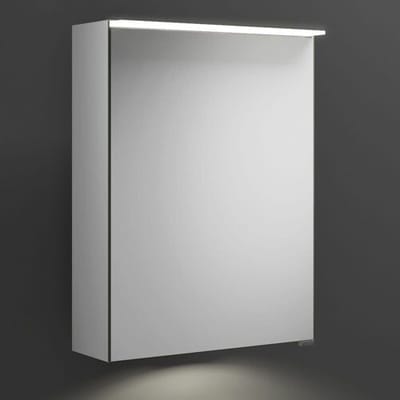 burgbad Junit mirror cabinet with LED top light and LED vanity light 50 cm left SPIZ050-L-F3148-PN380