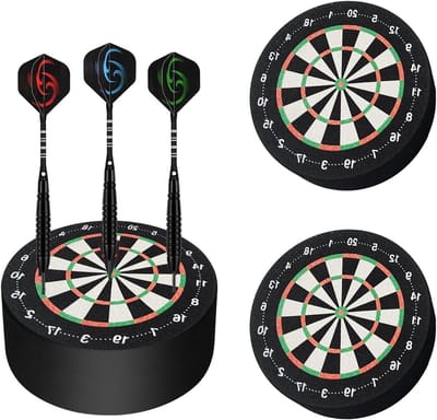 Dart Holder en Mini Dart Board Set - Ruimtebesparende Dart Accessoires voor Thuis, Club en Cadeaus voor Dartliefhebbers - Zwart