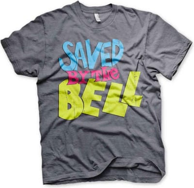 Saved By The Bell Heren Tshirt -M- Distressed Logo Grijs