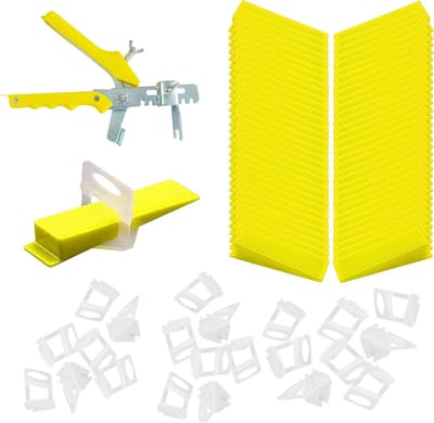 Complete Tegelnivelleersysteem met 201 Onderdelen, Inclusief 100 Trekstangen, 100 Wedges en 1 Tang voor Tegeldiktes van 3-12 mm, Perfect voor Keramische Tegels en Vloerinstallatie