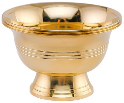 Allecto - Boterlamphouder - Tibetaanse ghee kandelaar - Goudkleurig - Boeddhistische waterbekerhouder - Decoratief en elegant - Geschikt voor tafel...