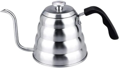 Waterkoker met thermometer - Theepot ketel - Koffie thee zetten - Lekvrij roestvrij staal - 12 Liter - Zilverkleurig